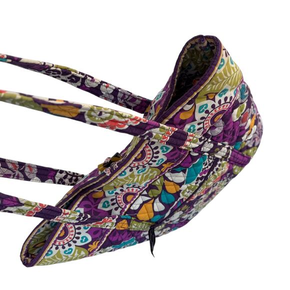 Vera Bradley Plum Crazy Large Multicolor Double-Handle Beach Tote Bag - Picture 7 of 16